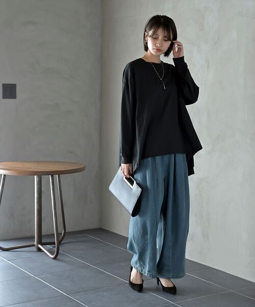 rps（アールピーエス）の「ＢＡＣＫフレアーテントラインロンＴ（Tシャツ/カットソー・レディース・チャコールグレー/ブラック/オフホワイト/ホワイト系その他2/ミント/アイボリー/その他・フリー）」の16枚目の写真