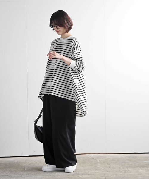 rps（アールピーエス）の「ＢＡＣＫフレアーテントラインロンＴ（Tシャツ/カットソー・レディース・チャコールグレー/ブラック/オフホワイト/ホワイト系その他2/ミント/アイボリー/その他・フリー）」の8枚目の写真