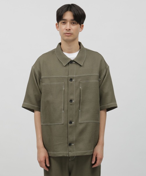 Xlarge ラージ　ブラウン ステッチワークシャツ・パンツ Xlarge ラージ ブラウン ステッチワークシャツ・パンツ