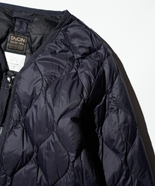TAION ダウンジャケット 101alszml-1 黒　М TAION（タイオン） ミリタリー VネックWジップ ダウンジャケット