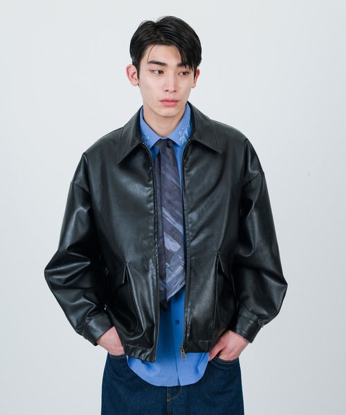  j.n.r.d（ジェー・エヌ・アール・ディー）の「j.n.r.d/フェイクレザーブルゾン（ブルゾン・メンズ・ベージュ系その他/ブラック・L/LL/M）」の4枚目の写真