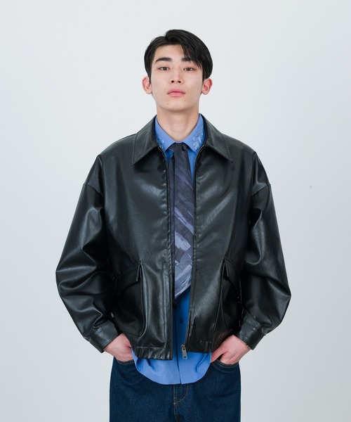  j.n.r.d（ジェー・エヌ・アール・ディー）の「j.n.r.d/フェイクレザーブルゾン（ブルゾン・メンズ・ベージュ系その他/ブラック・L/LL/M）」の5枚目の写真