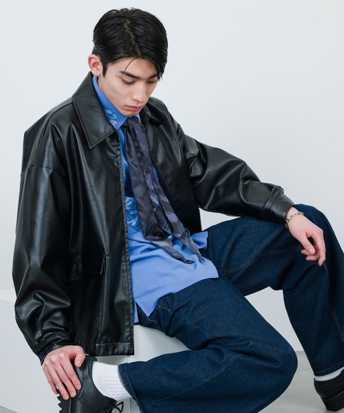  j.n.r.d（ジェー・エヌ・アール・ディー）の「j.n.r.d/フェイクレザーブルゾン（ブルゾン・メンズ・ベージュ系その他/ブラック・L/LL/M）」の6枚目の写真