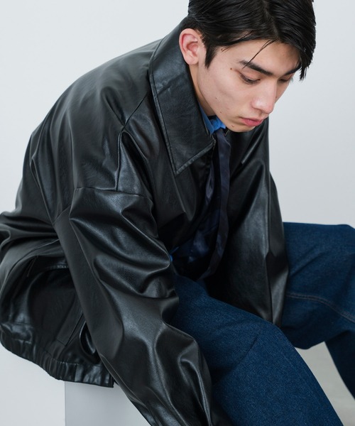  j.n.r.d（ジェー・エヌ・アール・ディー）の「j.n.r.d/フェイクレザーブルゾン（ブルゾン・メンズ・ベージュ系その他/ブラック・L/LL/M）」の7枚目の写真