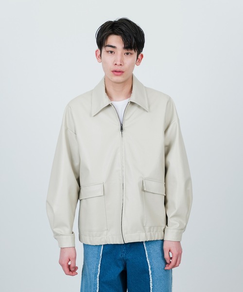  j.n.r.d（ジェー・エヌ・アール・ディー）の「j.n.r.d/フェイクレザーブルゾン（ブルゾン・メンズ・ベージュ系その他/ブラック・L/LL/M）」の8枚目の写真