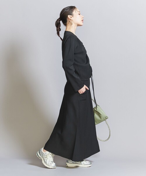 BEAUTY&YOUTH UNITED ARROWS(ビューティーアンドユースユナイテッドアローズ)の「【WEB限定】ドロースト ニットプルオーバー&フレアスカート -3WAY-(ワンピース・レディース・ネイビー/ベージュ/ブラック・FREE)」の13枚目の写真