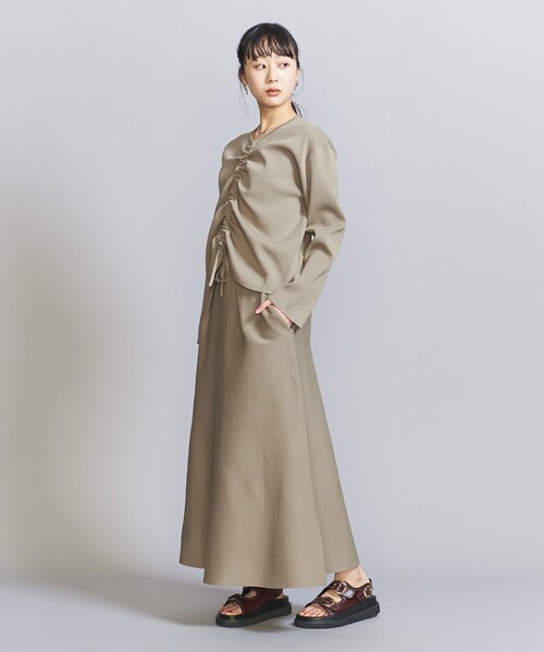 BEAUTY&YOUTH UNITED ARROWS(ビューティーアンドユースユナイテッドアローズ)の「【WEB限定】ドロースト ニットプルオーバー&フレアスカート -3WAY-(ワンピース・レディース・ネイビー/ベージュ/ブラック・FREE)」の15枚目の写真