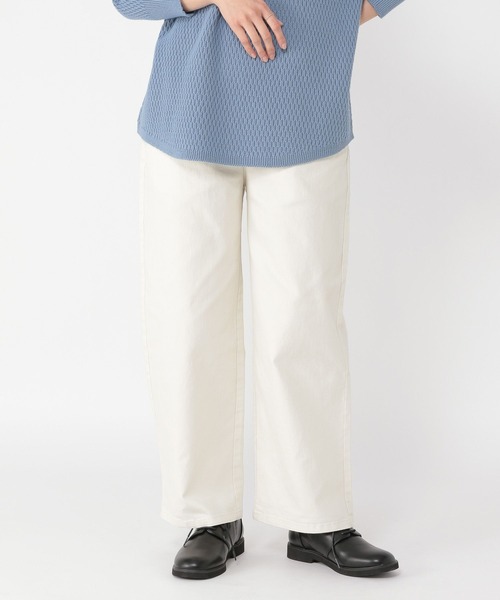 studio CLIP（スタディオクリップ）の「【スッキリ春らくパンツ】スッキリストレートパンツ[プチ・プラスサイズあり]（その他パンツ・レディース・ネイビー/オフホワイト/ピンク/グレー・SMALL/LARGE/MEDIUM/ﾌﾘｰ(L)/PF）」の2枚目の写真