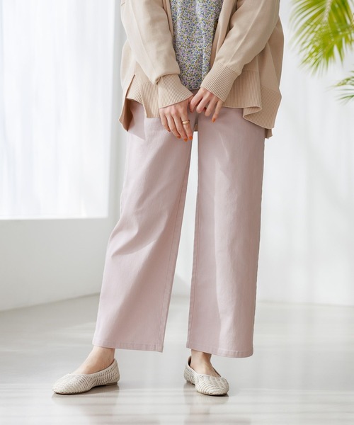 studio CLIP（スタディオクリップ）の「【スッキリ春らくパンツ】スッキリストレートパンツ[プチ・プラスサイズあり]（その他パンツ・レディース・ネイビー/オフホワイト/ピンク/グレー・SMALL/LARGE/MEDIUM/ﾌﾘｰ(L)/PF）」の9枚目の写真