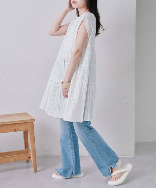 CIAOPANIC TYPY(チャオパニックティピー)の「【india】シャーリングティアードチュニック(シャツ/ブラウス・レディース・サックスブルー/ホワイト/オレンジ/ブラック・ONE SIZE)」の17枚目の写真