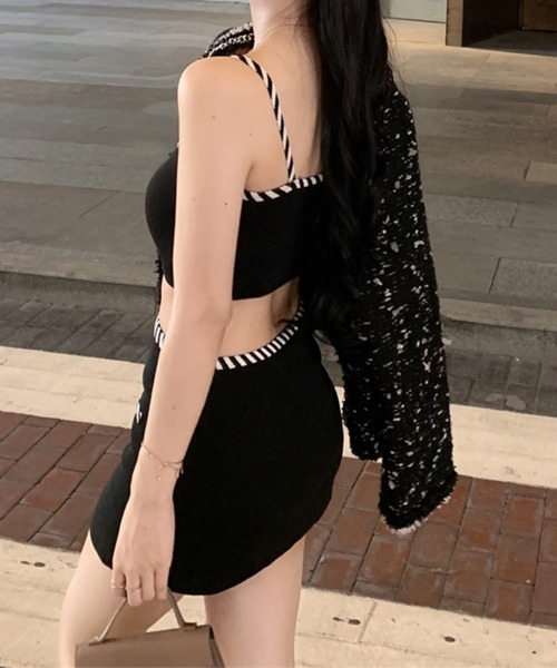 Miniministore（ミニミニストア）の「キャミソール ミニスカート セットアップ（スーツスカート・レディース・ブラック/ホワイト・FREE）」の10枚目の写真