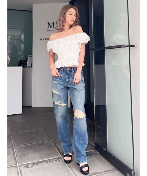 GYDA（ジェイダ）の「2WAYフリルオフショルブラウス（シャツ/ブラウス・レディース・オフホワイト/ブラック/その他1・FREE）」の11枚目の写真