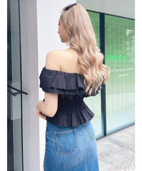 GYDA（ジェイダ）の「2WAYフリルオフショルブラウス（シャツ/ブラウス・レディース・オフホワイト/ブラック/その他1・FREE）」の19枚目の写真