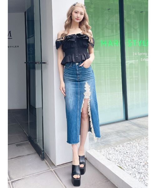 GYDA（ジェイダ）の「2WAYフリルオフショルブラウス（シャツ/ブラウス・レディース・オフホワイト/ブラック/その他1・FREE）」の21枚目の写真