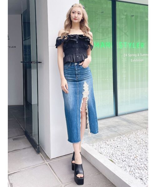 GYDA（ジェイダ）の「2WAYフリルオフショルブラウス（シャツ/ブラウス・レディース・オフホワイト/ブラック/その他1・FREE）」の22枚目の写真