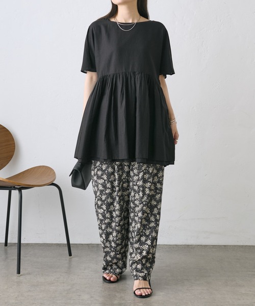 PUAL CE CIN（ピュアルセシン）の「【WEB限定】インドボイルチュニック（シャツ/ブラウス・レディース・ブルー/オフホワイト/ブラック/ブラウン・FREE）」の15枚目の写真