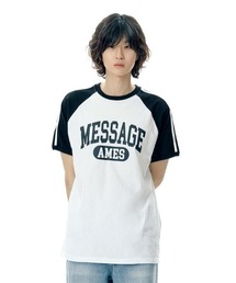 A'GEM/9 × .kom 『AMES WORLDWIDE/アメスワールドワイド』 LINE TAPE RAGLAN RINGER TEE/テープラグランTシャツ