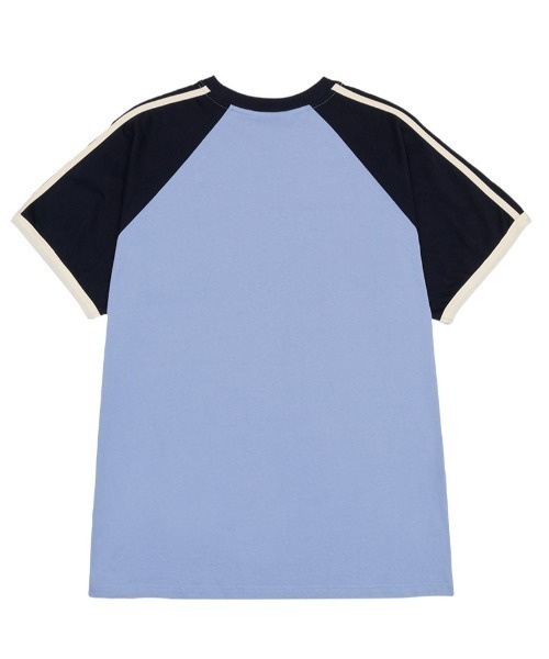 .KOM（ドットコム）の「A'GEM/9 × .kom 『AMES WORLDWIDE/アメスワールドワイド』 LINE TAPE RAGLAN RINGER TEE/テープラグランTシャツ（Tシャツ/カットソー・メンズ・ホワイト/チャコールグレー/ブルー・M/S）」の11枚目の写真