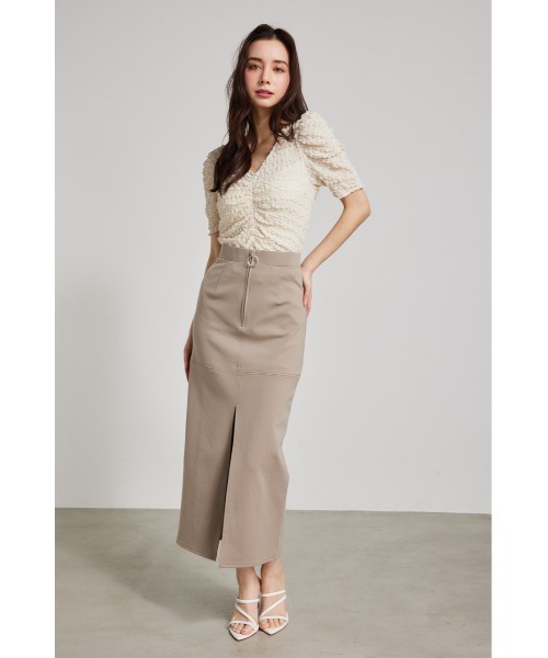 rienda(リエンダ)の「ディープスリットタイトカットスカート 春服(スカート・レディース・ブラック/ベージュ/ピンク・SMALL/MEDIUM)」の6枚目の写真
