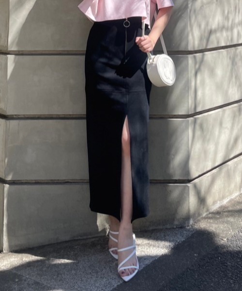 rienda(リエンダ)の「ディープスリットタイトカットスカート 春服(スカート・レディース・ブラック/ベージュ/ピンク・SMALL/MEDIUM)」の17枚目の写真