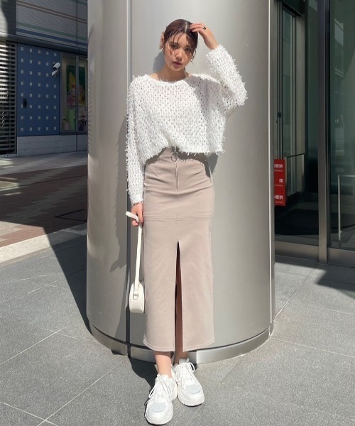 rienda(リエンダ)の「ディープスリットタイトカットスカート 春服(スカート・レディース・ブラック/ベージュ/ピンク・SMALL/MEDIUM)」の19枚目の写真