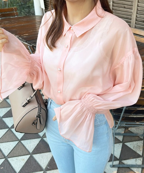 apres jour（アプレジュール）の「キャンディースリーブラメシアーシャツ【ZOZOTOWN限定アイテム】（シャツ/ブラウス・レディース・オフホワイト/ブラック/ピンクベージュ/ライトピンク/アイボリー・フリー/X-LARGE）」の22枚目の写真