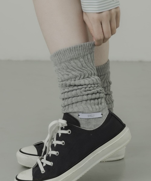 SMELLY(スメリー)の「ムジリブルーズソックス(ソックス/靴下・レディース・アイボリー/ブラック/グレー・23-25)」の3枚目の写真
