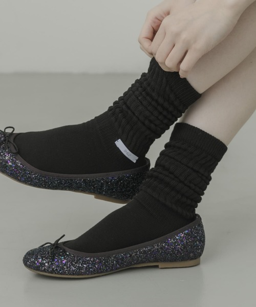 SMELLY(スメリー)の「ムジリブルーズソックス(ソックス/靴下・レディース・アイボリー/ブラック/グレー・23-25)」の1枚目の写真