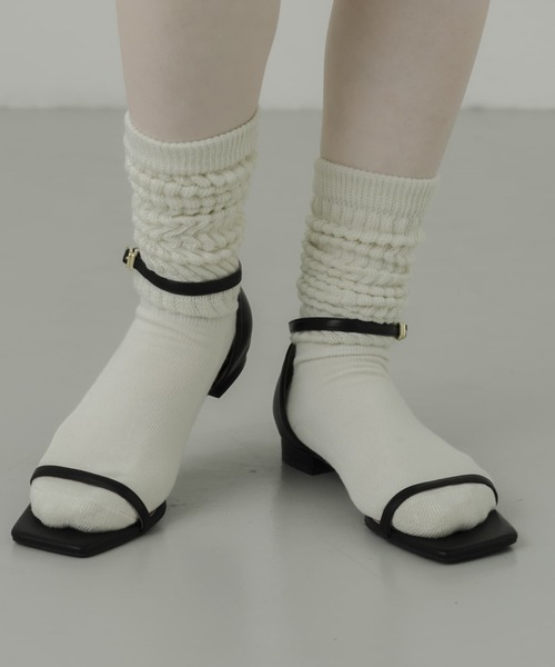 SMELLY(スメリー)の「ムジリブルーズソックス(ソックス/靴下・レディース・アイボリー/ブラック/グレー・23-25)」の4枚目の写真