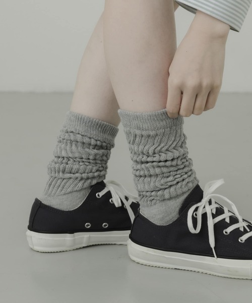 SMELLY(スメリー)の「ムジリブルーズソックス(ソックス/靴下・レディース・アイボリー/ブラック/グレー・23-25)」の8枚目の写真