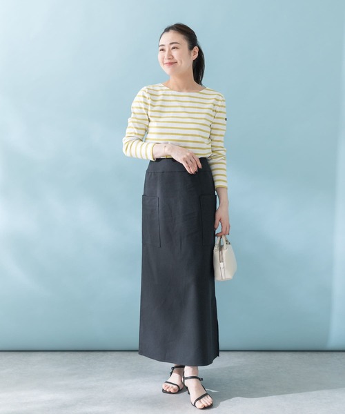 URBAN RESEARCH ROSSO WOMEN(アーバンリサーチ ロッソ)の「リネンストレッチスリットスカート(スカート・レディース・ブラック/パープル/モカ・38/36)」の15枚目の写真