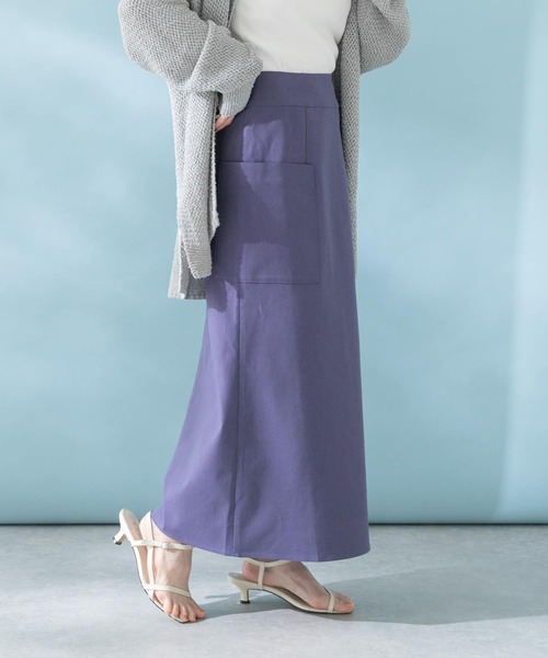 URBAN RESEARCH ROSSO WOMEN(アーバンリサーチ ロッソ)の「リネンストレッチスリットスカート(スカート・レディース・ブラック/パープル/モカ・38/36)」の16枚目の写真