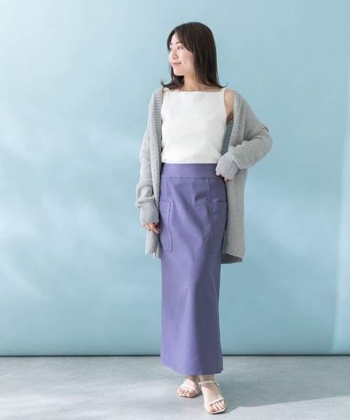 URBAN RESEARCH ROSSO WOMEN(アーバンリサーチ ロッソ)の「リネンストレッチスリットスカート(スカート・レディース・ブラック/パープル/モカ・38/36)」の17枚目の写真