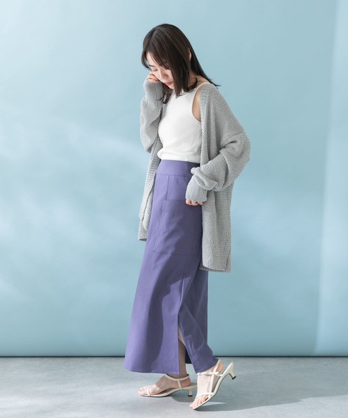 URBAN RESEARCH ROSSO WOMEN(アーバンリサーチ ロッソ)の「リネンストレッチスリットスカート(スカート・レディース・ブラック/パープル/モカ・38/36)」の18枚目の写真