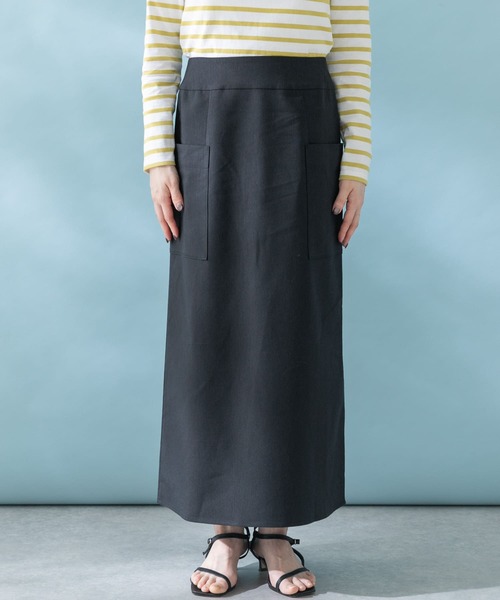 URBAN RESEARCH ROSSO WOMEN(アーバンリサーチ ロッソ)の「リネンストレッチスリットスカート(スカート・レディース・ブラック/パープル/モカ・38/36)」の20枚目の写真