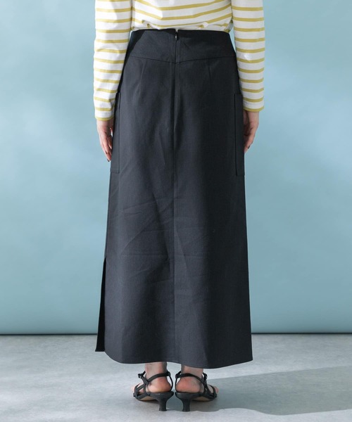 URBAN RESEARCH ROSSO WOMEN(アーバンリサーチ ロッソ)の「リネンストレッチスリットスカート(スカート・レディース・ブラック/パープル/モカ・38/36)」の22枚目の写真