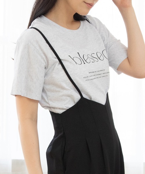attiree(アティレー)の「blessedロゴプリントTシャツ(Tシャツ/カットソー・レディース・グレー/ホワイト/ピンク/グリーン・FREE)」の8枚目の写真