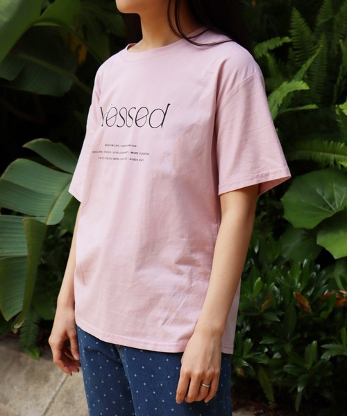 attiree(アティレー)の「blessedロゴプリントTシャツ(Tシャツ/カットソー・レディース・グレー/ホワイト/ピンク/グリーン・FREE)」の17枚目の写真