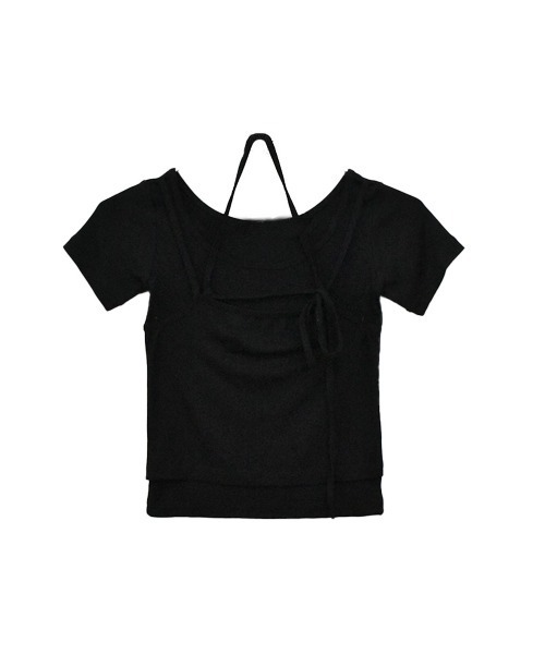 レイヤードストラップTシャツ セール】【ZOZO限定】レイヤード風ストラップTシャツ／layerd
