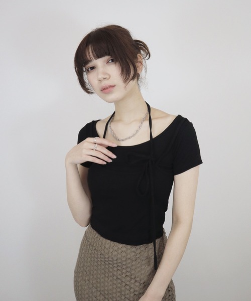 レイヤードストラップTシャツ セール】【ZOZO限定】レイヤード風ストラップTシャツ／layerd