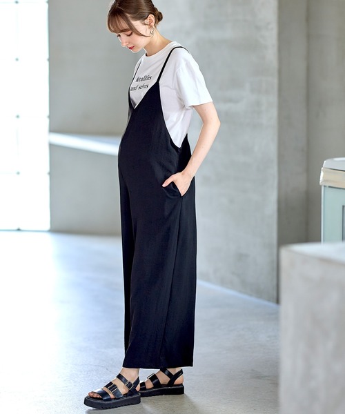 セール】【接触冷感】リネンライクゆるサロペット