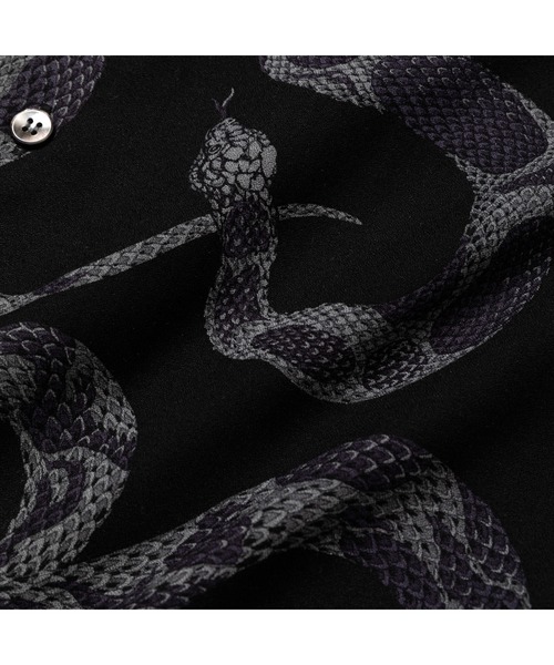 トップス CALEE SNAKE PATTERN SH LIMITED BLK XL CALEE - R/P ALLOVER SNAKE PATTERN SH ＜LIMITED＞ (BLACK