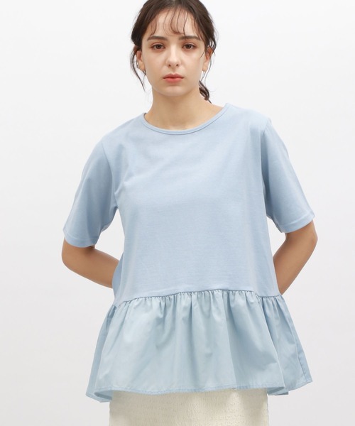 LAKOLE(ラコレ)の「布帛切り替えT / 115406(Tシャツ/カットソー・レディース・ブラック/オフホワイト/ブルー・SMALL/MEDIUM)」の3枚目の写真