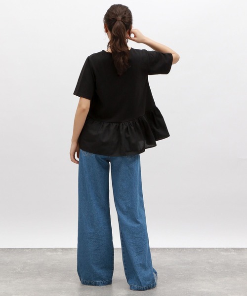 LAKOLE(ラコレ)の「布帛切り替えT / 115406(Tシャツ/カットソー・レディース・ブラック/オフホワイト/ブルー・SMALL/MEDIUM)」の22枚目の写真