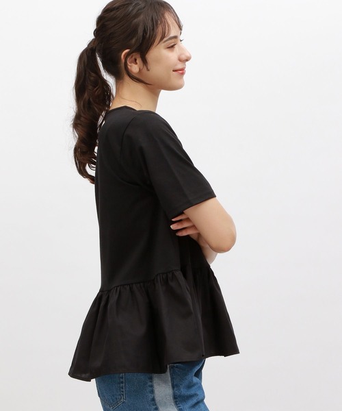 LAKOLE(ラコレ)の「布帛切り替えT / 115406(Tシャツ/カットソー・レディース・ブラック/オフホワイト/ブルー・SMALL/MEDIUM)」の21枚目の写真