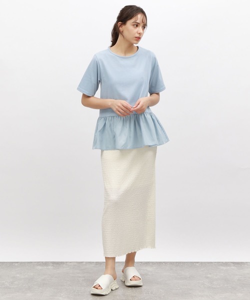 LAKOLE(ラコレ)の「布帛切り替えT / 115406(Tシャツ/カットソー・レディース・ブラック/オフホワイト/ブルー・SMALL/MEDIUM)」の19枚目の写真