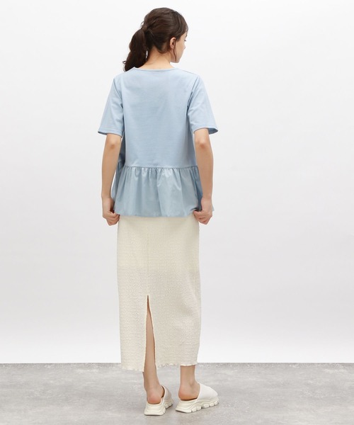 LAKOLE(ラコレ)の「布帛切り替えT / 115406(Tシャツ/カットソー・レディース・ブラック/オフホワイト/ブルー・SMALL/MEDIUM)」の17枚目の写真