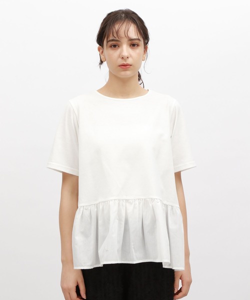 LAKOLE(ラコレ)の「布帛切り替えT / 115406(Tシャツ/カットソー・レディース・ブラック/オフホワイト/ブルー・SMALL/MEDIUM)」の14枚目の写真