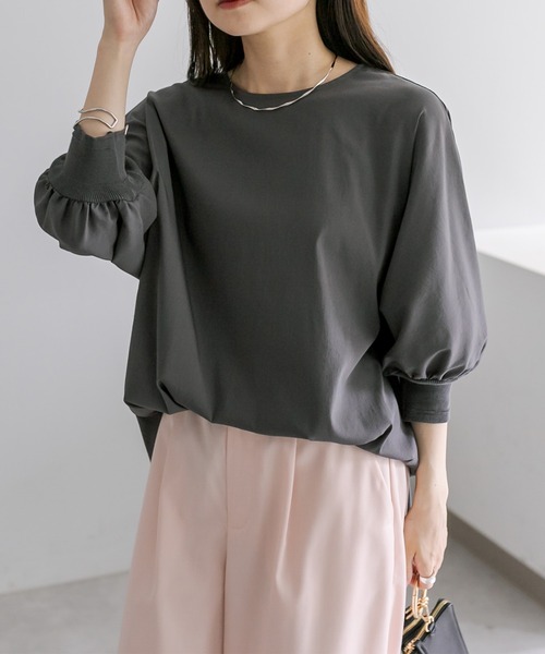 PUAL CE CIN(ピュアルセシン)の「万能ハーフスリーブブラウス(シャツ/ブラウス・レディース・チャコールグレー/ベージュ/オフホワイト・FREE)」の21枚目の写真