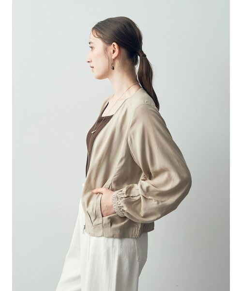 YECCA VECCA（イェッカヴェッカ）の「レーヨン麻ZIPジャケット（その他アウター・レディース・ベージュ/スモーキーグリーン系/ブラック・FREE）」の8枚目の写真